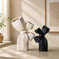 Modern Nordic Bow Knot Ceramic Vase Set – Decorative Flower Vase for Home Décor, Living Room, Dining Table & Office Decoration